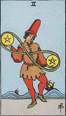 펜타클 2 (TWO OF PENTACLES) 타로 카드