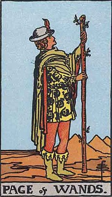 완드 페이지 (PAGE OF WANDS) 타로 카드