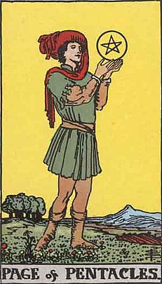 펜타클 페이지 (PAGE OF PENTACLES) 타로 카드