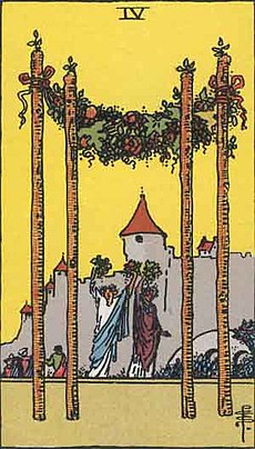 완드 4 (FOUR OF WANDS) 타로 카드