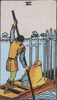 소드 6 (SIX OF SWORDS) 타로 카드