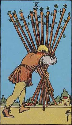 완드 10 (TEN OF WANDS) 타로 카드