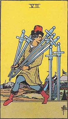 소드 7 (SEVEN OF SWORDS) 타로 카드