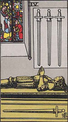 소드 4 (FOUR OF SWORDS) 타로 카드