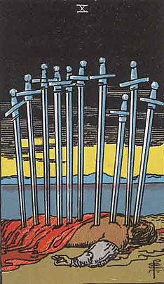 소드 10 (TEN OF SWORDS) 타로 카드