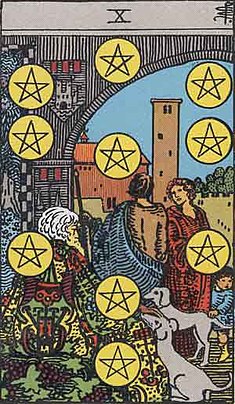 펜타클 10 (TEN OF PENTACLES) 타로 카드