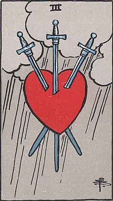 소드 3 (THREE OF SWORDS) 타로 카드