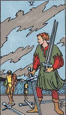 소드 5 (FIVE OF SWORDS) 타로 카드
